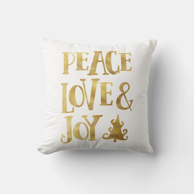 Paix, amour et joie Coussin de Noël (Recto)