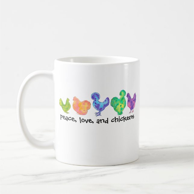 paix, amour, et tasse de poulets (Gauche)