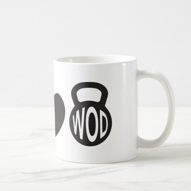 Paix, amour, et tasse de WOD" (Droite)