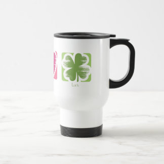 Paix, amour et tasse irlandaise de voyage de la