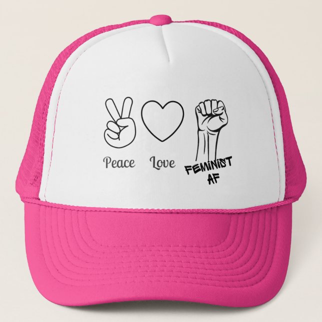 paix, amour, féministe casquette AF (Devant)