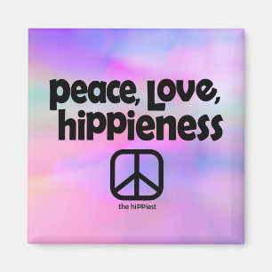 Paix, Amour, HiPPiiness Tie Dye Magnet