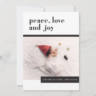 Paix, Amour, Joie Baby First Christmas Carte de va