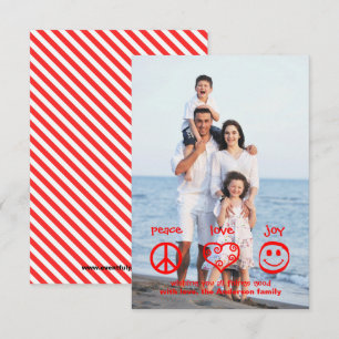 Paix, Amour, Joie Vertical - Carte de Noël 3x5