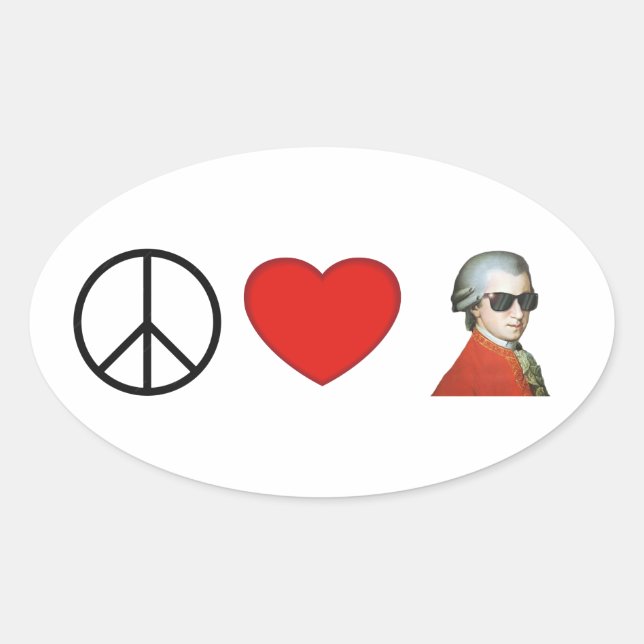 Paix, Amour, Mozart - sticker pour les mélomanes ! (Devant)