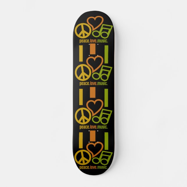Paix. Amour. Musique. skateboard (Recto)