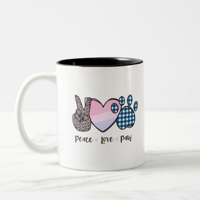 Paix, Amour, Paw Mug (Gauche)