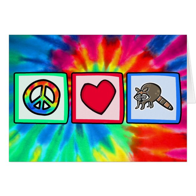 Paix, amour, ratons laveurs (Devant horizontal)