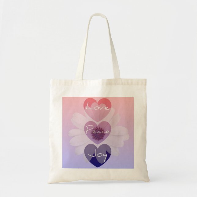 Paix, amour, sac de fleur de joie (Devant)