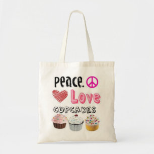 Paix, Amour, Sac fourre-tout Cupcakes