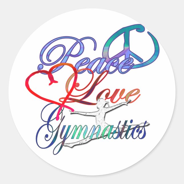 Paix, Amour, Stickers Gymnastique (Devant)