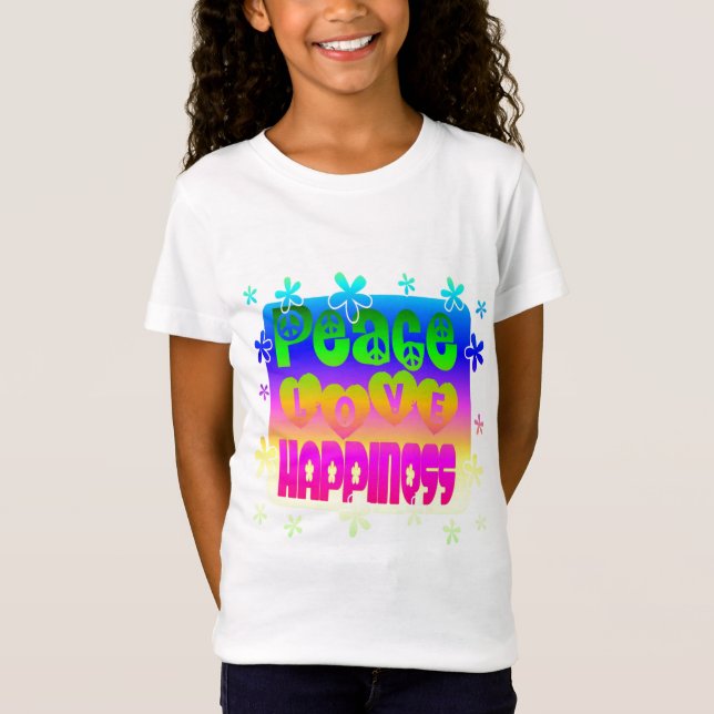 Paix, amour, T-shirt de bonheur (Devant)