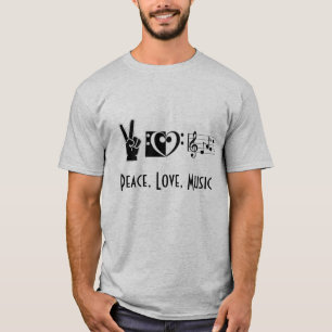 Paix, amour, T-shirt de musique