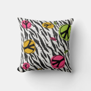 Paix avec le Coussin de modèle Zebra
