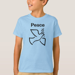 Paix avec le T-shirt des garçons de colombe