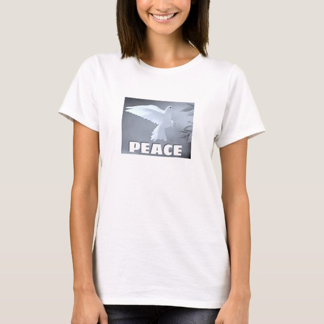 Paix - colombe (lumière) T-shirt (Devant)