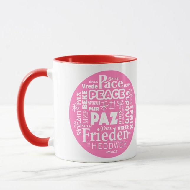 Paix de tasse de café dans des langues multiples (Gauche)