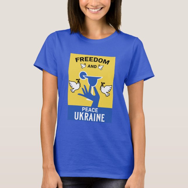 Paix En Ukraine - Amour Et Soutien T-shirt (Devant)