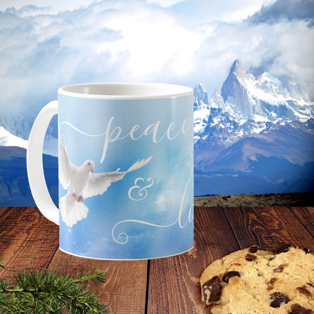 Paix et amour Mug de colombe blanche (Créateur téléchargé)