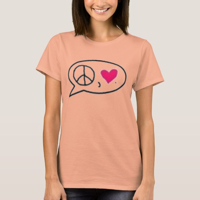 Paix et Amour. T-shirt Burnout (Ajusté) (Devant)