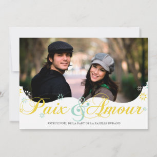 Paix et D'amour Carte de Noël