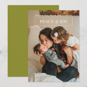 Paix Et Joie Carte Blanche Moderne De Noël