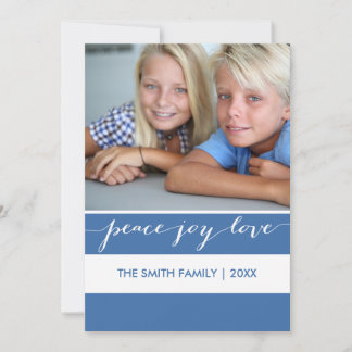 Paix moderne Joie Amour Stripes | Carte de vacance