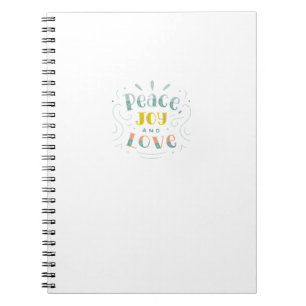 Paix moderne Joie et Amour Carnet de typographie