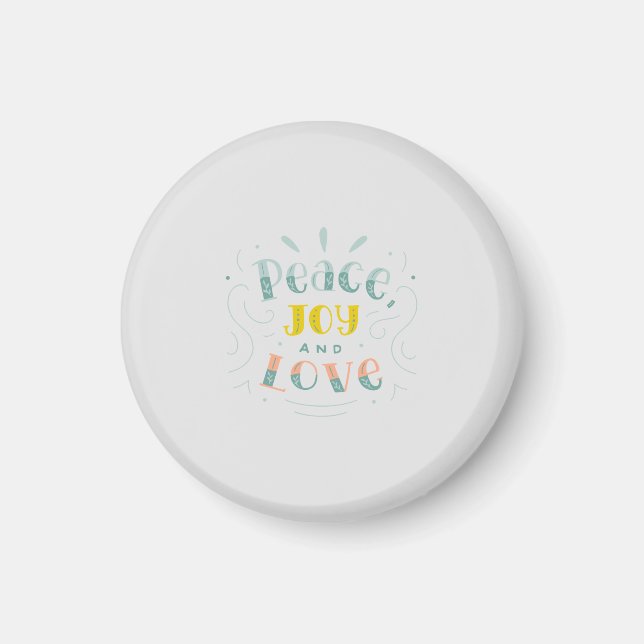 Paix moderne Joie et amour Typographie Magnet (Devant)