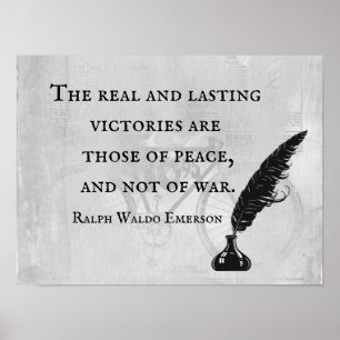 Paix, pas guerre - Affiche de citation Emerson