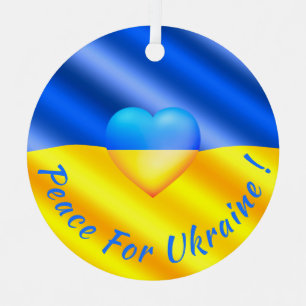 Paix pour l'Ukraine Ornement de Noël Ukraine Drape