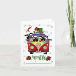 Paix sur la carte de Noël de carlin de la terre