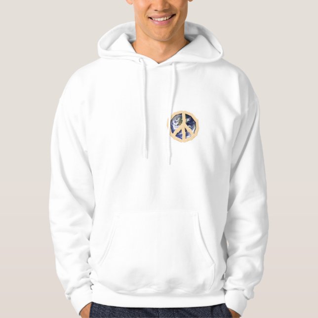 Paix sur le sweat - shirt à capuche de la terre (Devant)