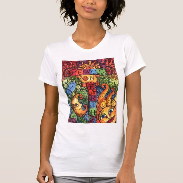 Paix sur le T-shirt de la terre (Devant)