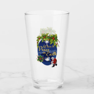 Paix sur le verre de boissons de Noël de la terre