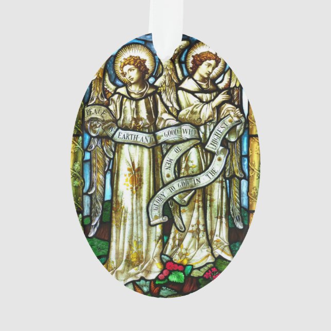 Paix sur Terre Anges Ornement de Noël (dos)