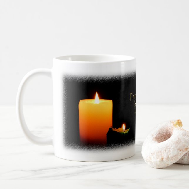 Paix sur Terre Bougies de Noël Mug (Avec donut)