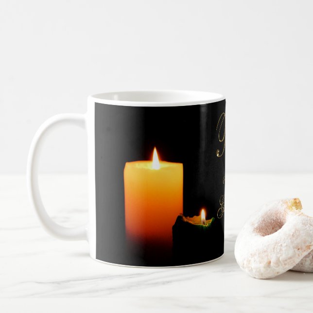 Paix sur Terre Bougies de Noël Mug (Avec donut)