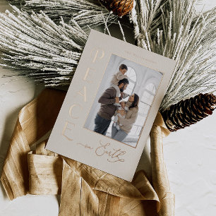 Paix sur Terre Gold Foil Carte de Noël