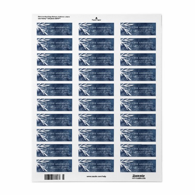 Paix sur Terre - Noël Retourner Adresse Étiquettes (Feuille entière)