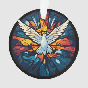 Paix sur Terre Vitrail Dove Conception de Noël