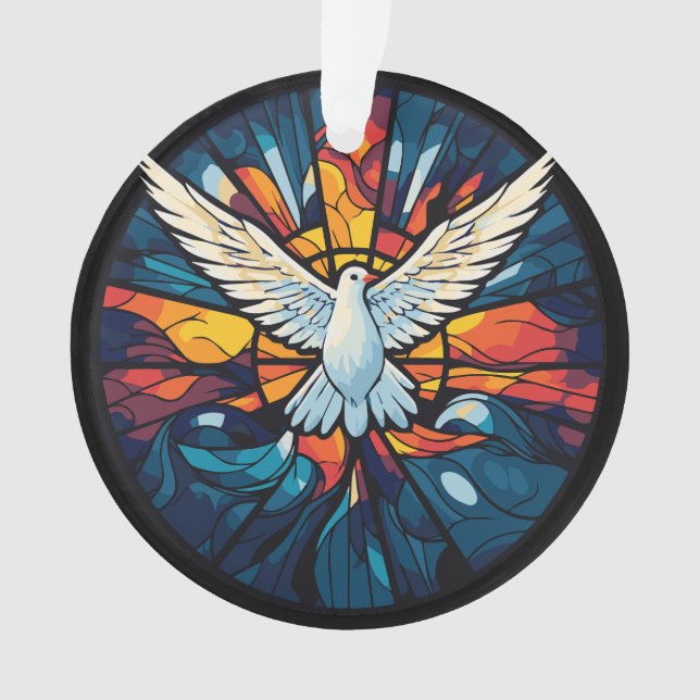 Paix sur Terre Vitrail Dove Conception de Noël (devant)