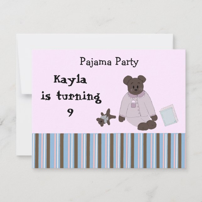 Pajama Party Anniversaire Invitations (Devant)