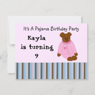 Pajama Party Anniversaire Invitations