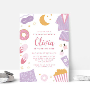 Pajama Party ・ Sleepover Stwood Party Invitation