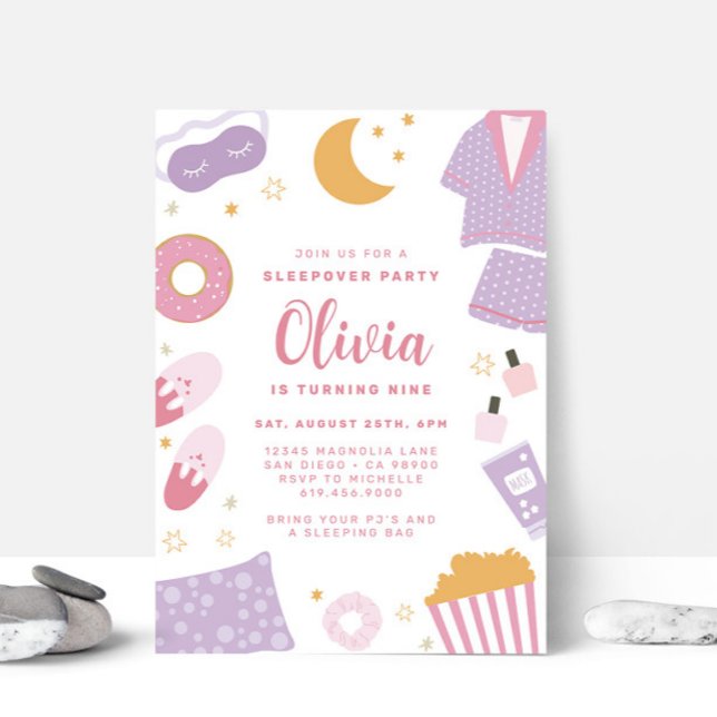 Pajama Party ・ Sleepover Stwood Party Invitation (Créateur téléchargé)