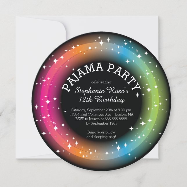 Pajama Slepover Invitations de fête d'anniversaire (Devant)