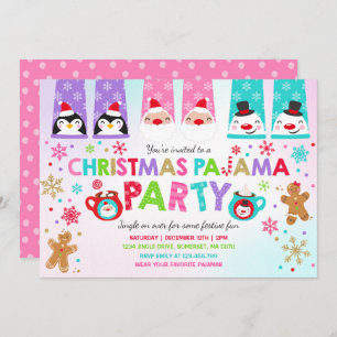 Pajamas de Noël Invitation Fête du Pajamas