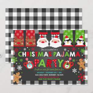 Pajamas de Noël Invitation Fête du Pajamas