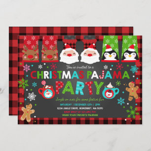 Pajamas de Noël Invitation Fête du Pajamas